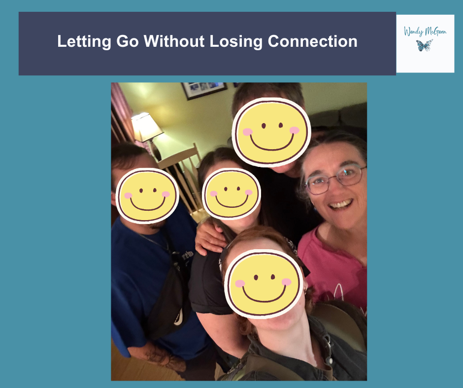 Mother with adult children showing loving connection